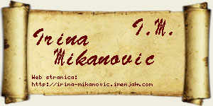 Irina Mikanović vizit kartica